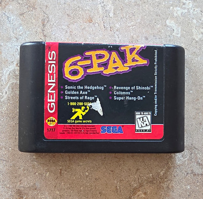 SEGA Genesis 6-Pak (Sega Genesis) Cart Only Tested Working 