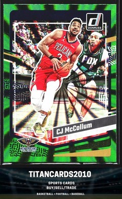 CJ McCollum 2023-24 Panini Donruss Green Laser Holo New Orleans Pelicans #95