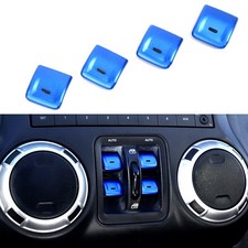4x Blue Window Switch Button Cover For Jeep Wrangler Jk Jku 2012-18 Accessories 4x Blue Window Switch Button Cover For Jeep Wrangler Jk Jku 2012-18 Accessories