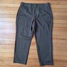 Michael Kors High Rise Pull On Pants Womens XL Olive Straight Leg Comfort