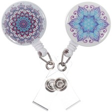 2pcs Name Badge Holder Rotatable Badge Reel Card Holder Clip Badge Reel Clip
