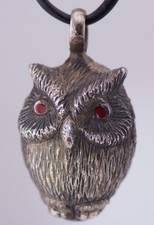 Imperial Faberge Easter Egg Owl Pendant  Silver Enamel Engraved c1907
