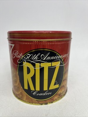 Ritz 50th Anniversary Tin Advertising 1984 Nabisco Crackers Metal Can
