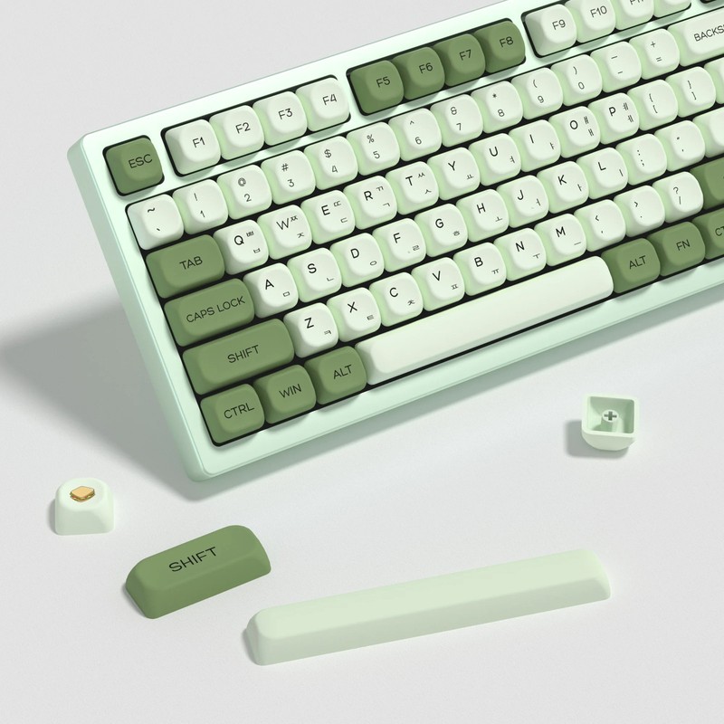 KBDiy Matcha Green KOA Profile PBT Keycaps Korean Japanese Russian English