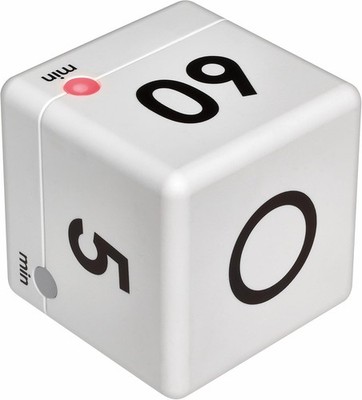 TFA Dostmann Digitaler Cube Timer Zeitwürfel Stoppuhr weiß