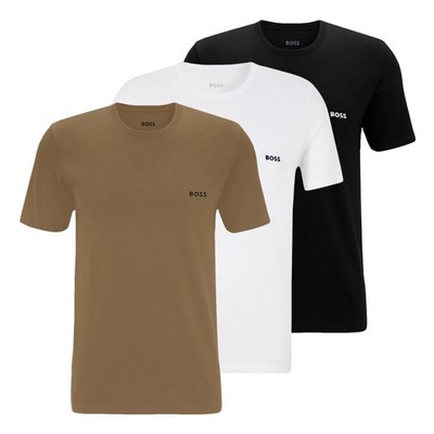 3er Pack BOSS Herren Classic T-Shirts kurzarm Shirts Pure Cotton C-Neck V-Neck