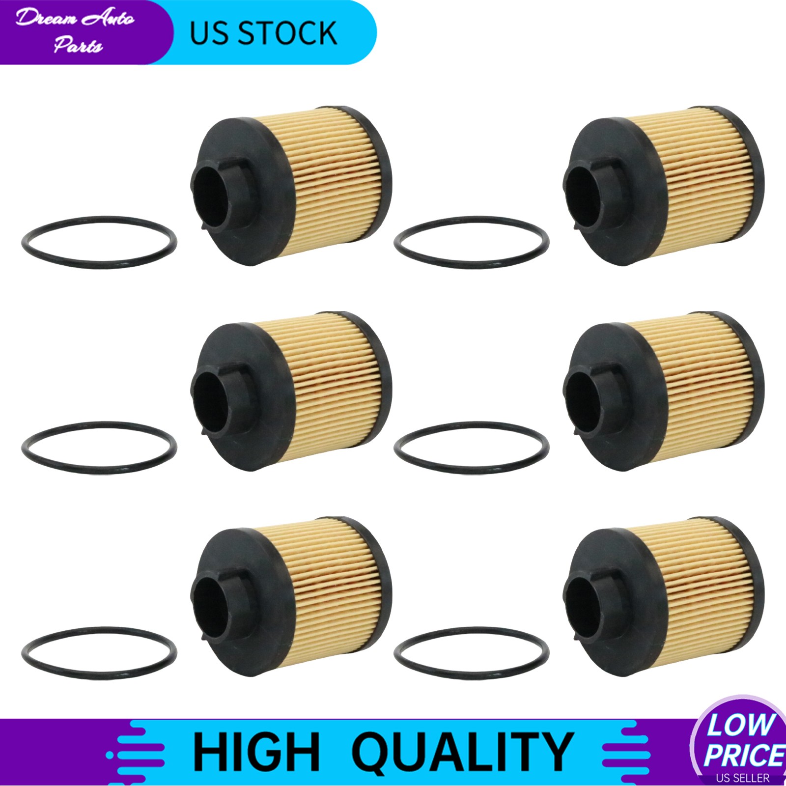 6 Piece Set Oil Filters Replacement For Lamborghini Gallardo 2004-2008