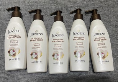 5 BTLS..JERGENS MOISTURIZING HAND WASH (HYDRATING COCONUT ) 8.45oz Each