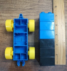 LEGO Duplo Lot Blue Train Base 2x6 Three 2x2 Blue Three Black Building Bricks