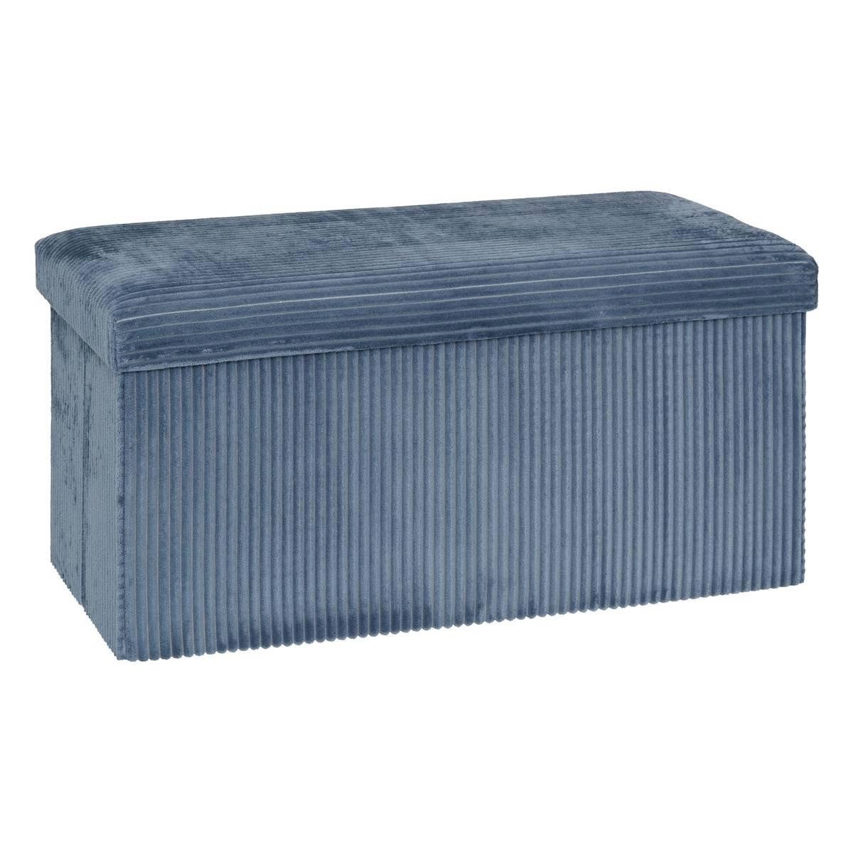 Banquette Coffre Arum Bleu Encre 76cm Idéale pour Entrée et Chambre
