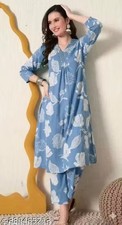 Readymad Cotton Kurta/kurti and Pant Set for Women's Party Festive Outfit Gift