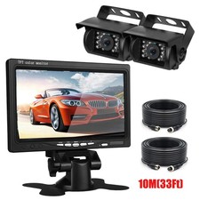 7'' Dual Backup Camera Monitor Kit System Back Parking Night Vision For Truck RV