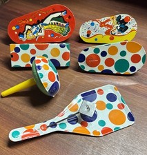 Tin Litho New Year's Eve Noise Makers lot of 6 trumpet dancer