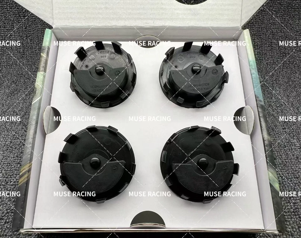 Genuine BMW Black White Floating Alloy Wheel Center  56mm 68mm Hub Caps - Image 2 of 3