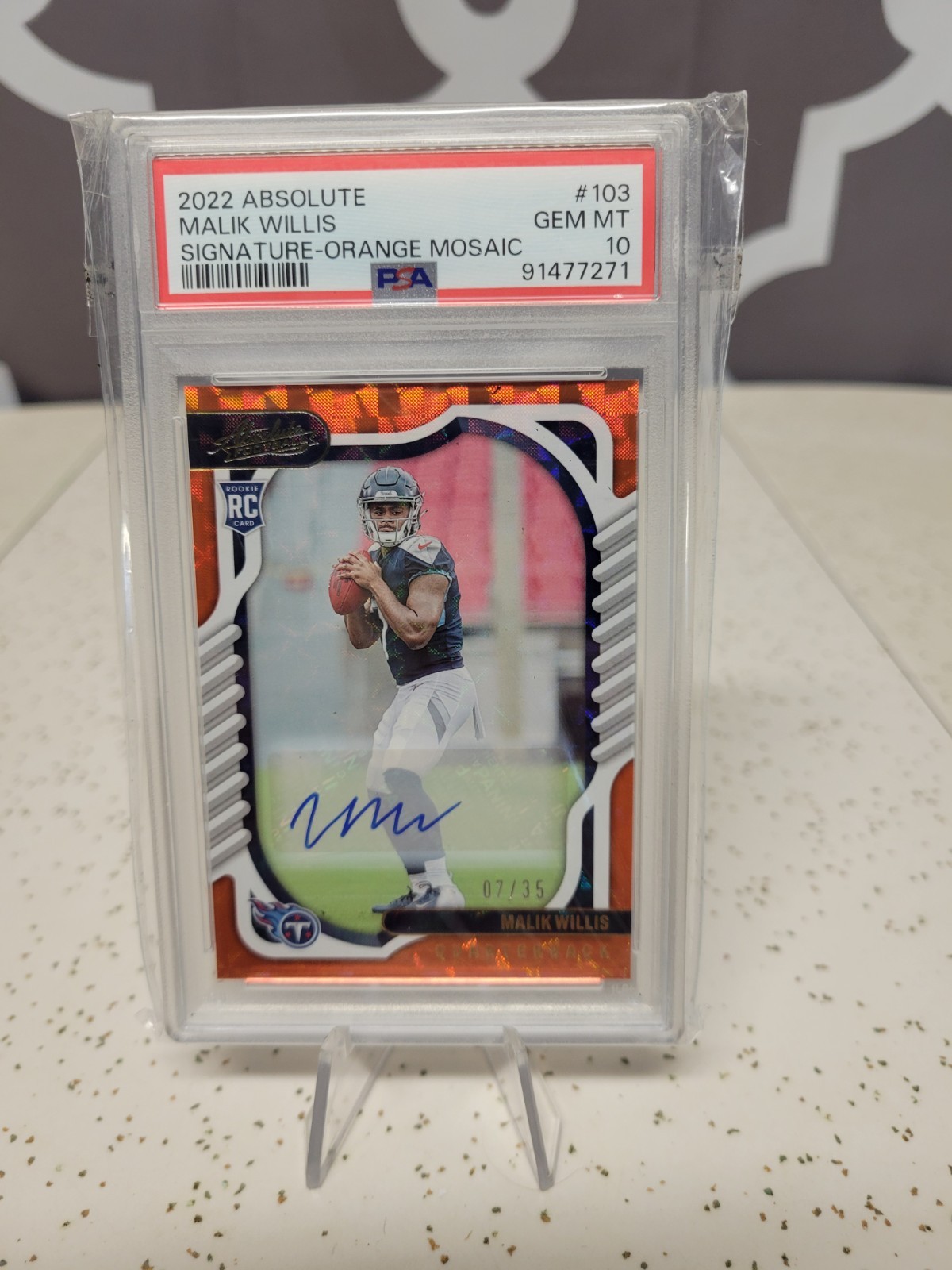 Malik Willis Panini Absolute #103 Signature-Orange Mosaic