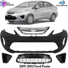 Front Bumper Cover Paintable Grille Assembly Kit For 2011-2013 Ford Fiesta