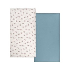 2 PCS Baby Crib Sheets Cotton Muslin Neutral Fitted Toddler Bed 54x28 Inch