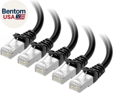 10Gbps 5-Pack Snagless Short Shielded Cat 6A Ethernet Cable - 3Ft, Cat 6A Cable,