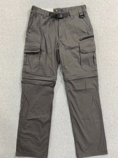BC Clothing Convertible Pants Mens Sx32 Charcoal Cargo Zip Off Belted Hiking