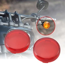 2'' Turn Signal Light Red Len Covers For Harley Touring Softail Sportster XL883