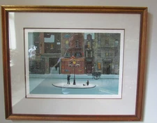 Michel Delacroix "LAMPLIGHTER" Signed Numbered Lithograph Framed # 37/150