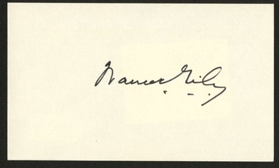 Warren Giles signed autograph auto 3x5 cut Baseball Hall of Fame BAS Stickered