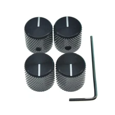 4pcs Aluminium Guitar/Bass Knobs Volume/Tone Control Knob 1/4" Metal Universa...