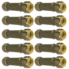 10 Pack XFITTING 3/4" Push Fit Slip Coupling, Repair Coupling, Lead Free Brass