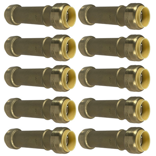 10 Pack XFITTING 3/4" Push Fit Slip Coupling, Repair Coupling, Lead Free Brass