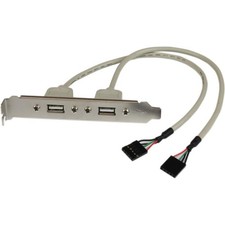 StarTech.com 2 Port USB A Female Slot Plate Adapter - USB panel - USB F to 5 p