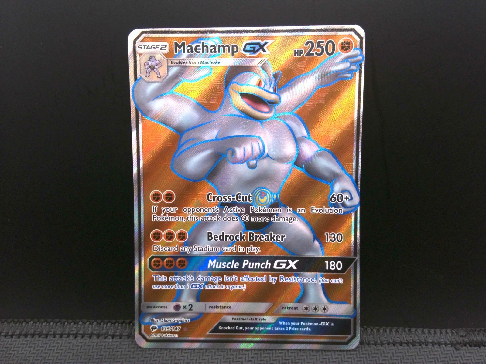 Machamp GX (Full Art) Holo Ultra Rare SM - Burning Shadows 135/147 MP