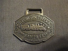 Atchison Topeka and Santa Fe Railroad bronze watch fob ***Vintage *