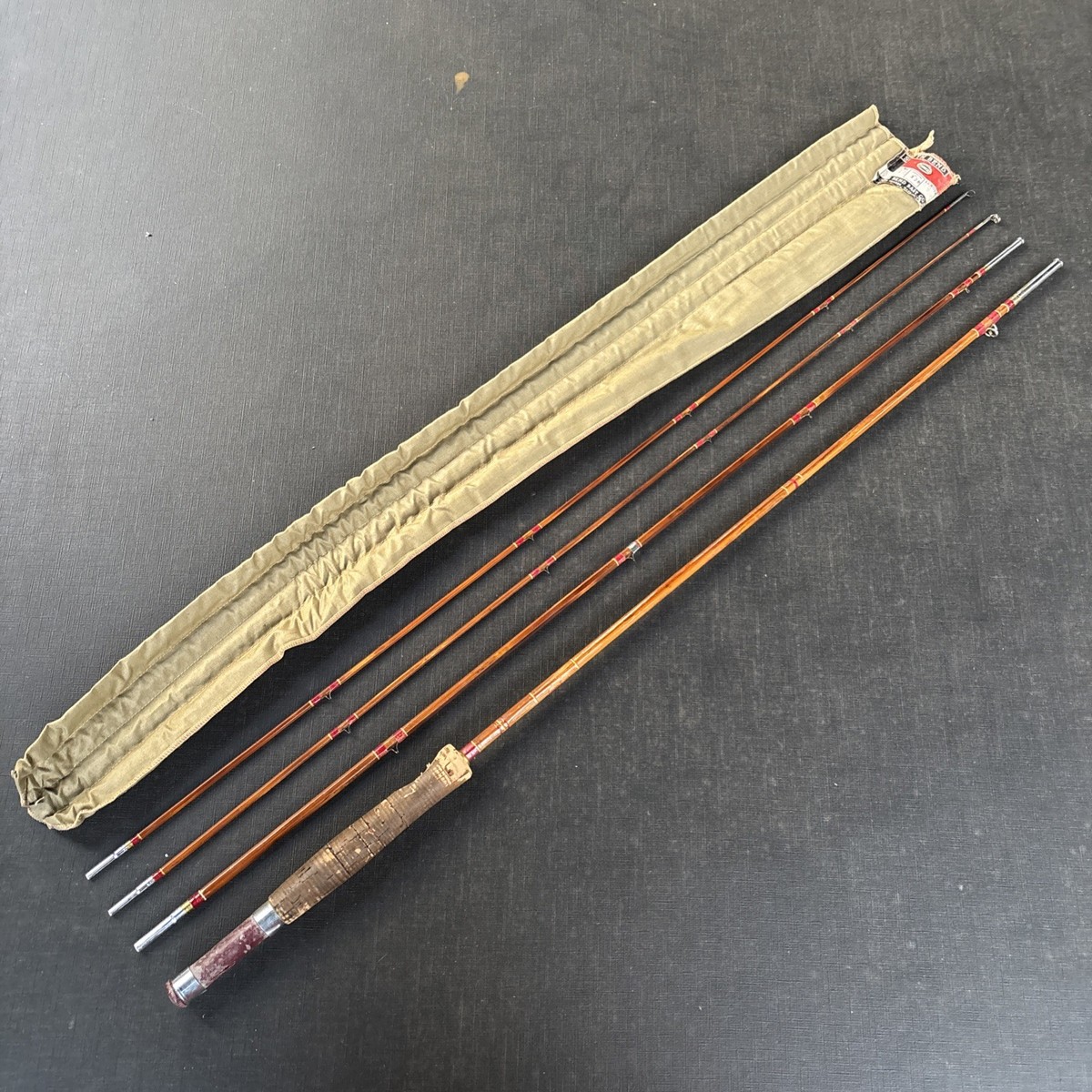 Vintage South Bend 346 Bamboo Fly Rod 1/2' HDH or D W/ Sock