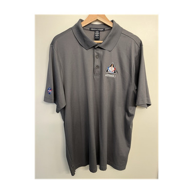 NASA Artemis I Polo Shirt Men XL Gray Embroidered Logo Devon & Jones