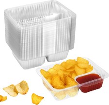 100 Pcs 12oz 6.5''x5'' Plastic Nacho Trays, Small Disposable Tray for Nachos 