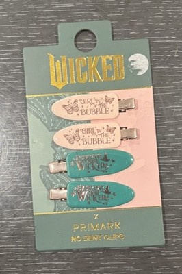 Wicked Womens Hair Clips Accessory 4pc Pink and Green BNWT