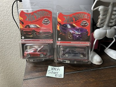 Hot Wheels RLC Bundle Chameleon Skyline R34 + Spectraflame Red RX-7 