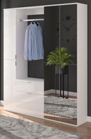 Garderobe Weiß Hochglanz Garderobenschrank Mit SpiegeltüR Flur 152 Cm Projektx