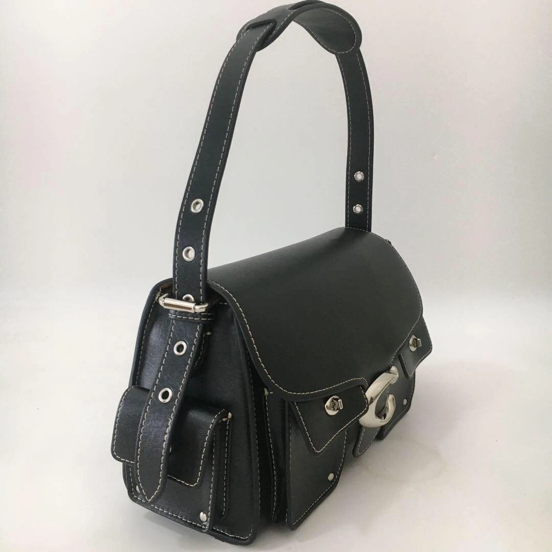 Borsa a tracolla Coach Cargo Turnlock Soft Tabby CU124 in pelle nera outlet nuova