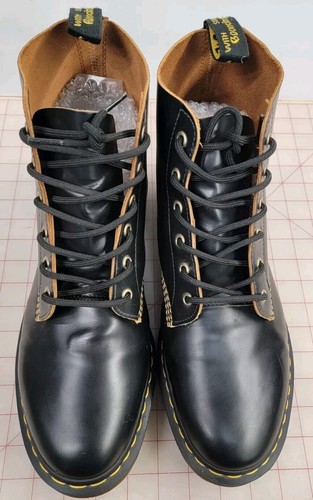 Dr. Martens 101 Arc 6 Loch Stiefel Yellow Stitch Leder Größe US14 - Bild 6 von 9
