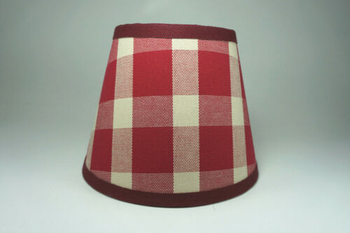 Country Waverly Cranberry Burgundy Liberty Plaid Fabric Lampshade Lamp Shade - Picture 8 of 10