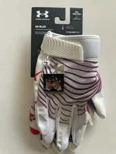 Under Armour Blur Men's 2XL Limited Edition USA Red White Blue Football Gloves 