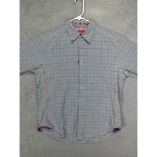 Robert Graham Shirt Adult Large Freshly Laundered Grey Gingham Button Down Mens