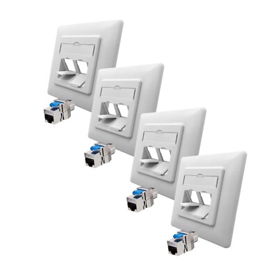 4 x Cat8.1 Netzwerkdose Rahmen + Keystone Set Unterputz Netzwerk Dose RJ45