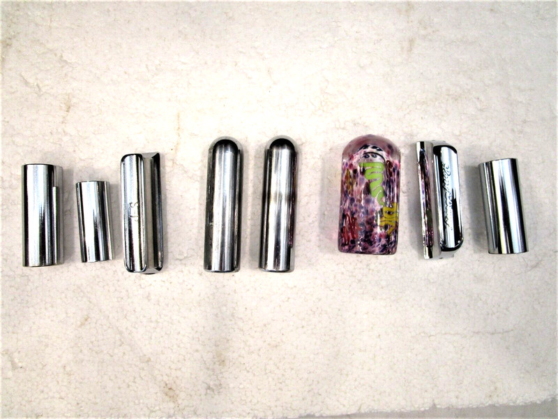 (8( GUITAR SLIDES, #1768, 2 DUNLOP, S-P, LONG DAWG, 3 UNMARKED