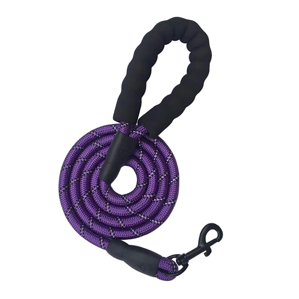 10FT Large Pet Rope Dog Leash Heavy Duty Reflective Nylon Leads w/ Comfy Handle