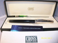 Cross  Townsend fountain pen  laque black - Plata ,   MADE IN IRELAND. NUEVO