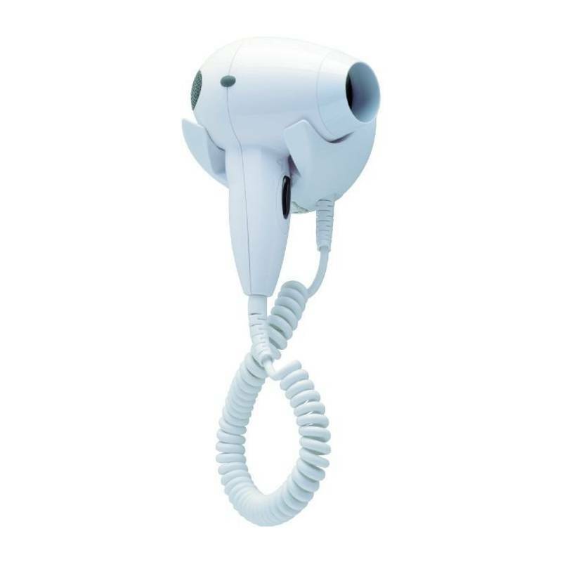 Sèche-cheveux mural blanc 822284 en ABS robuste avec finitions blanches épurées