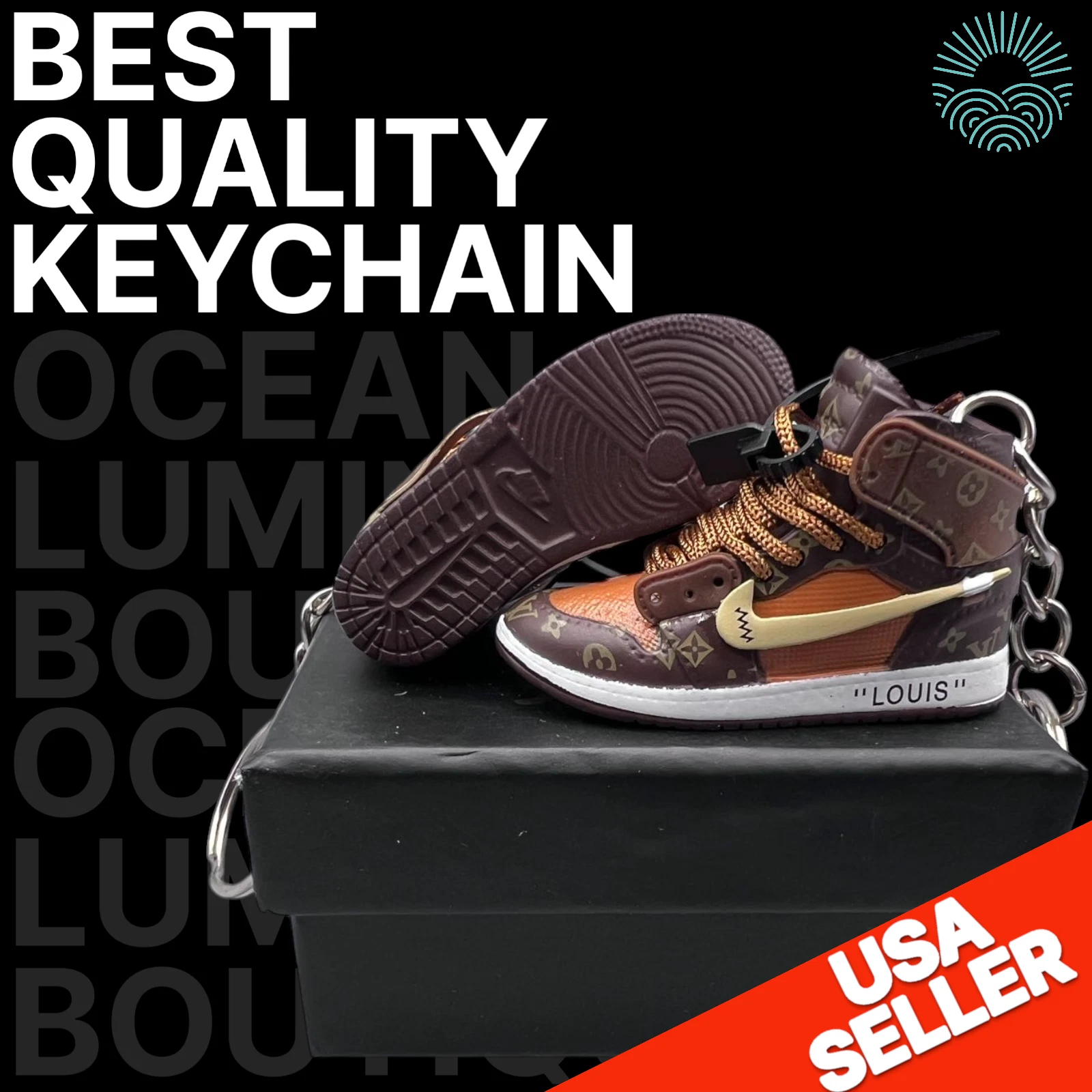 Porte clés Mini Baskets Air Jordan 3D, Baskets Basket de Collection, Options Boîte