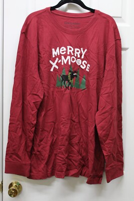Life is Good Mens Long Sleeve Crusher Tee-Cranberry Moose-XL-A371582-NWT